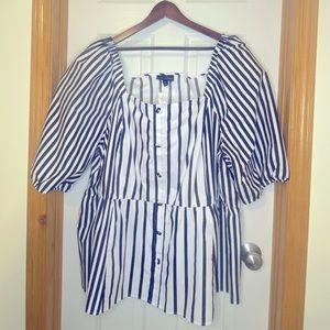 COPY - Only worn once! Lane Bryant square neck peplum top. 34/36